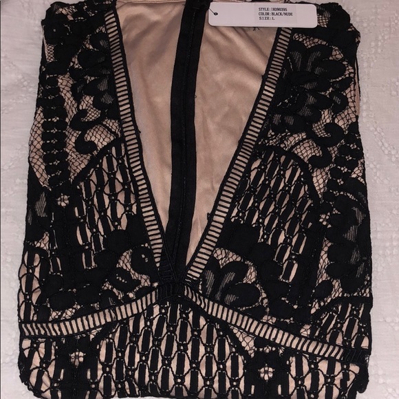 Last 1! LACE BLACK & NUDE JUMPSUIT - Picture 7 of 7